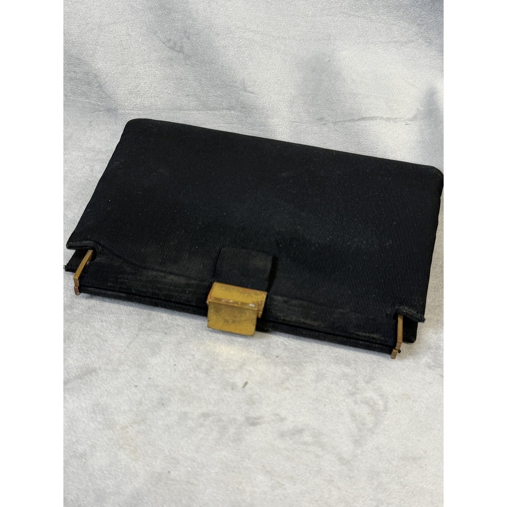Vintage Ingber Clutch Bag Womens Black Evening Purse Gold Frame Made USA 50s 60s - Picture 2 of 11